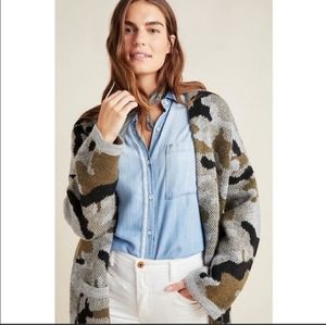 Anthropologie Vera Camo cardigan Sz S